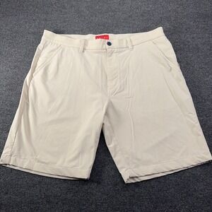 Halsey Sport Mens Beige Performance Golf Shorts Size 38 Water Resistant Stretch